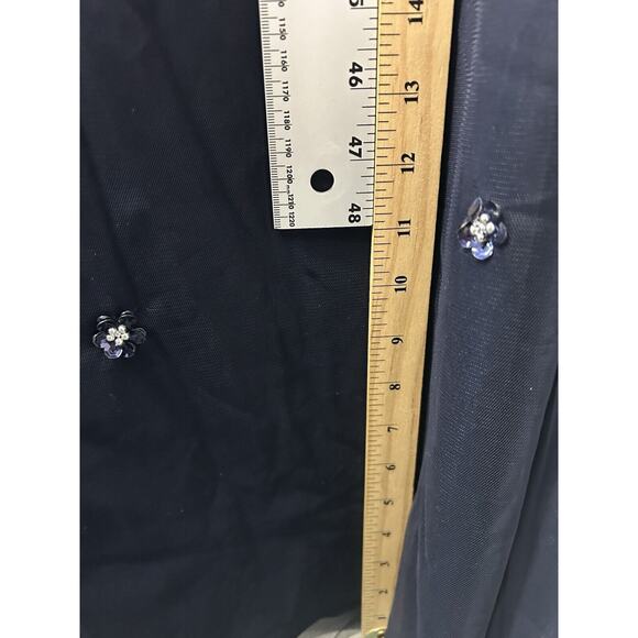 Adrianna Papell Sequined Floral Mesh Keyhole Dress Long Size 8 Fairy‎ Twilight - Picture 8 of 11